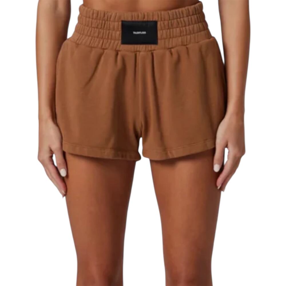 Talentless Boxing Shorts Cotton Fleece Smocked Waistband Dyed Toffee S